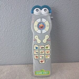 Vintage Sesame Street Elmo Remote Control Toy Working Numbers Dial Blue TESTED